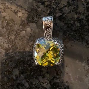 Citrine colored enhancer/slide for necklace